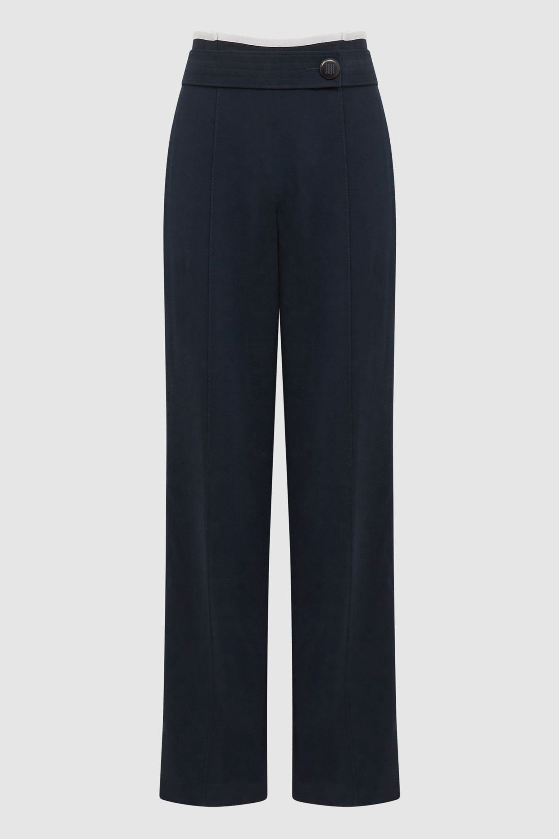 Buy Reiss Navy Lina Petite High Rise Wide Leg Trousers from Next Luxembourg