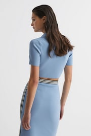 Reiss Blue Brooke Cropped Polo Shirt Co-Ord - Image 5 of 5