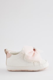 Baker by Ted Baker Baby Girls White and Pink Organza Bow Trainer Padders - Image 2 of 6