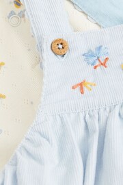 Blue Baby Pinafore Dress And Bodysuit 3 Piece Set (0mths-2yrs) - Image 10 of 17