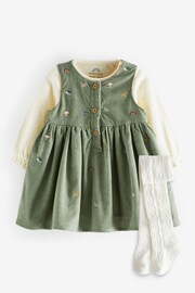 Green Baby Pinafore Dress And Bodysuit 3 Piece Set (0mths-2yrs) - Image 1 of 7