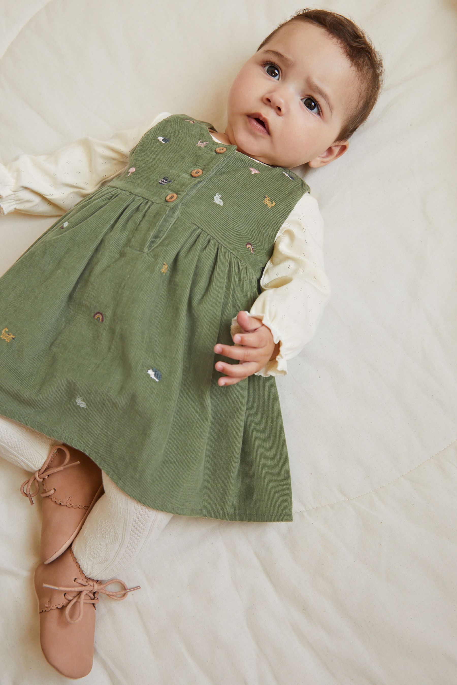 Green nylon pinafore dress cheap