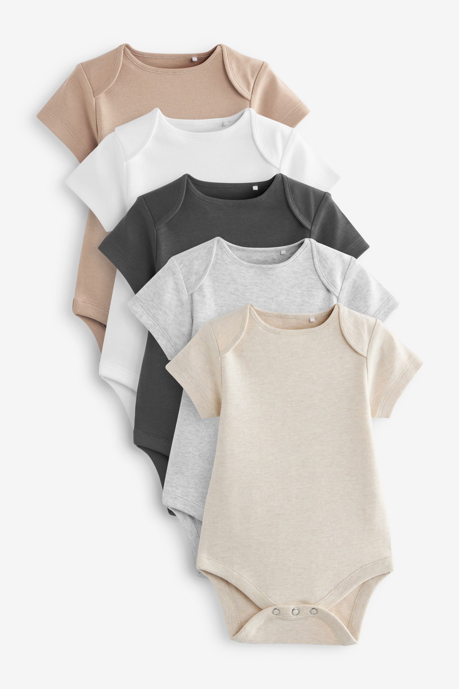Neutral Baby Essential 100 Cotton Short Sleeve Bodysuits 5 Pack