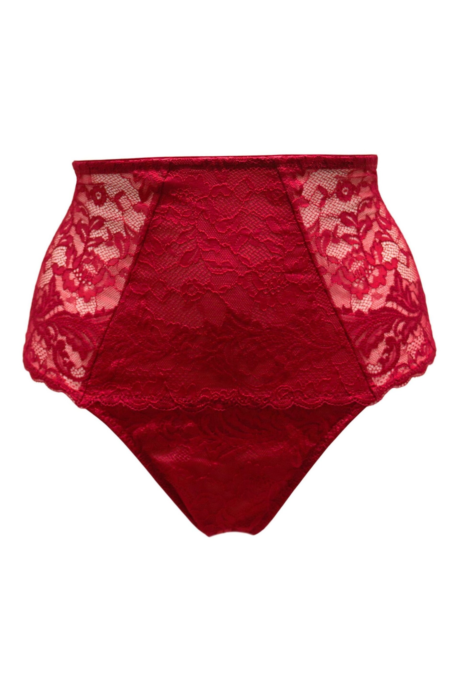 Pour Moi Red For Your Eyes Only High Waist Crotchless Thong - Image 3 of 4
