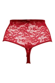 Pour Moi Red For Your Eyes Only High Waist Crotchless Thong - Image 4 of 4