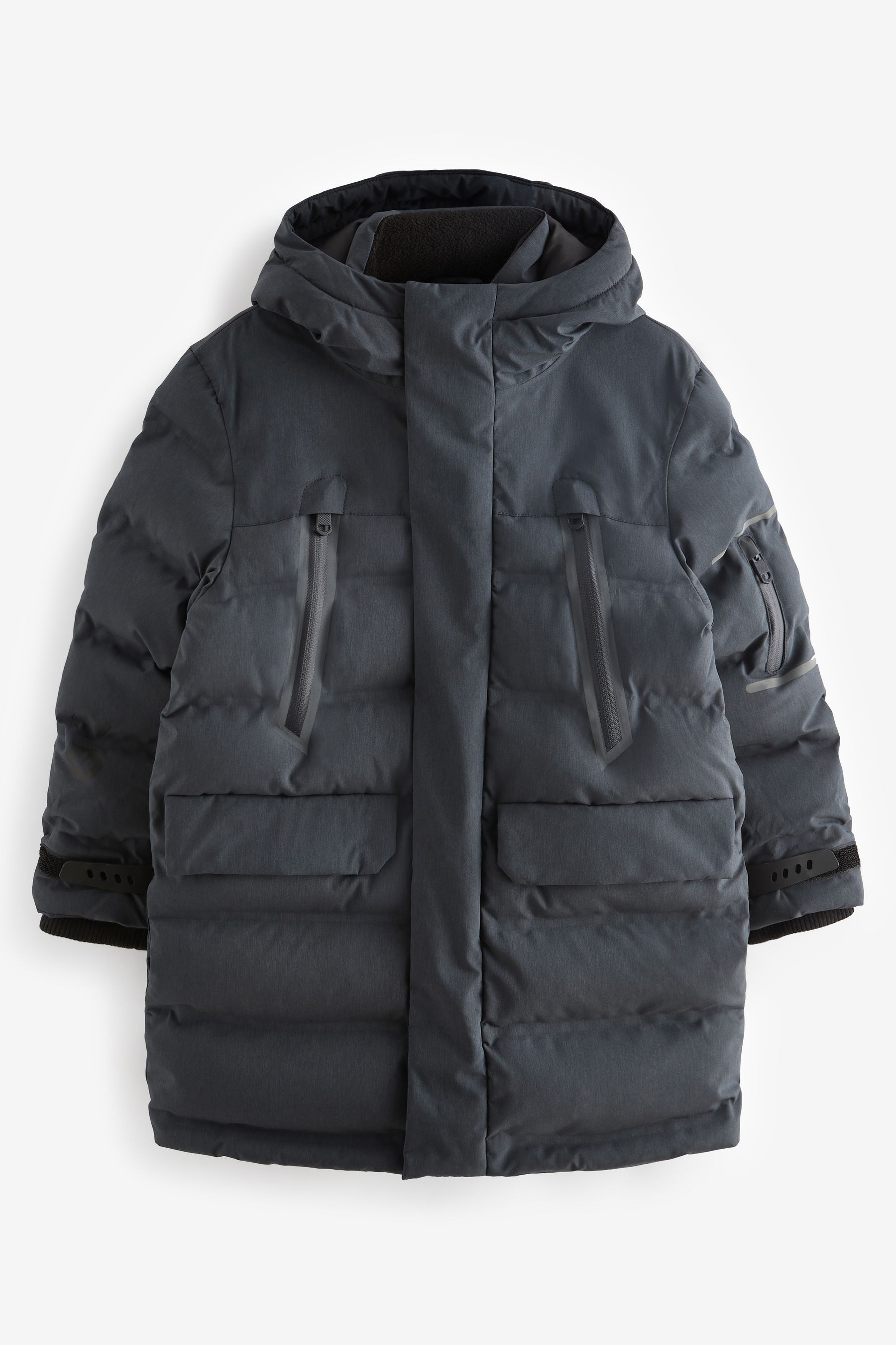 Dark grey padded coat outlet