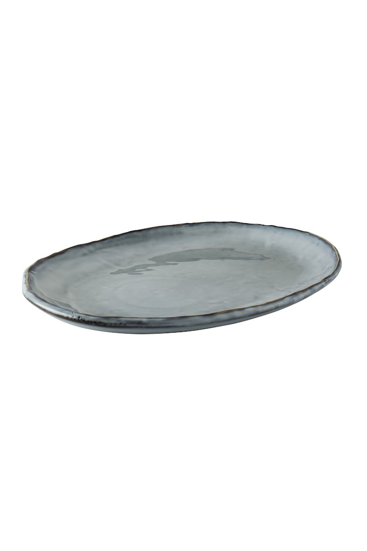 Dutch Rose Blue Organic Oval Dish 40x28cm - Image 2 of 3