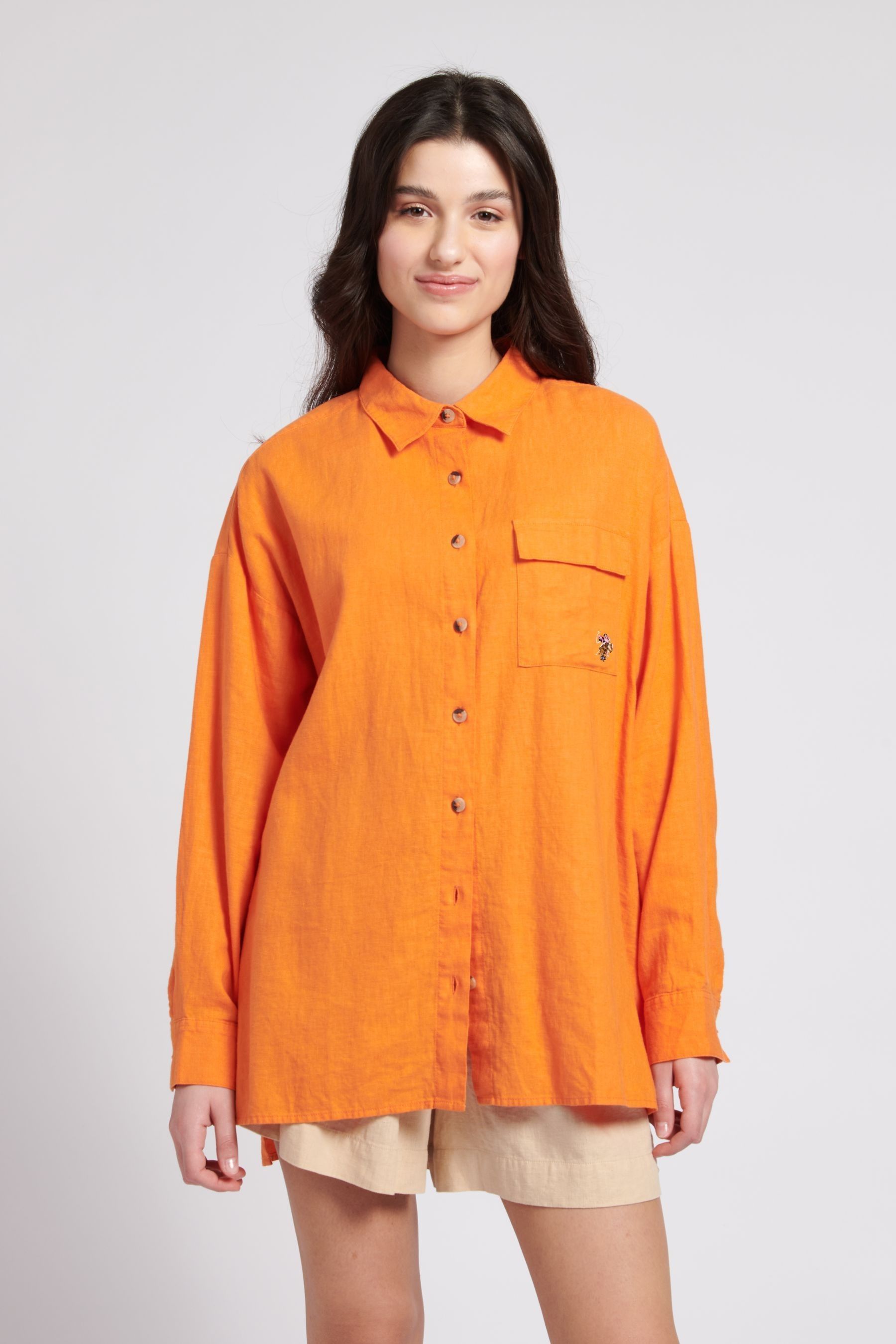 Uspa linen shirts on sale