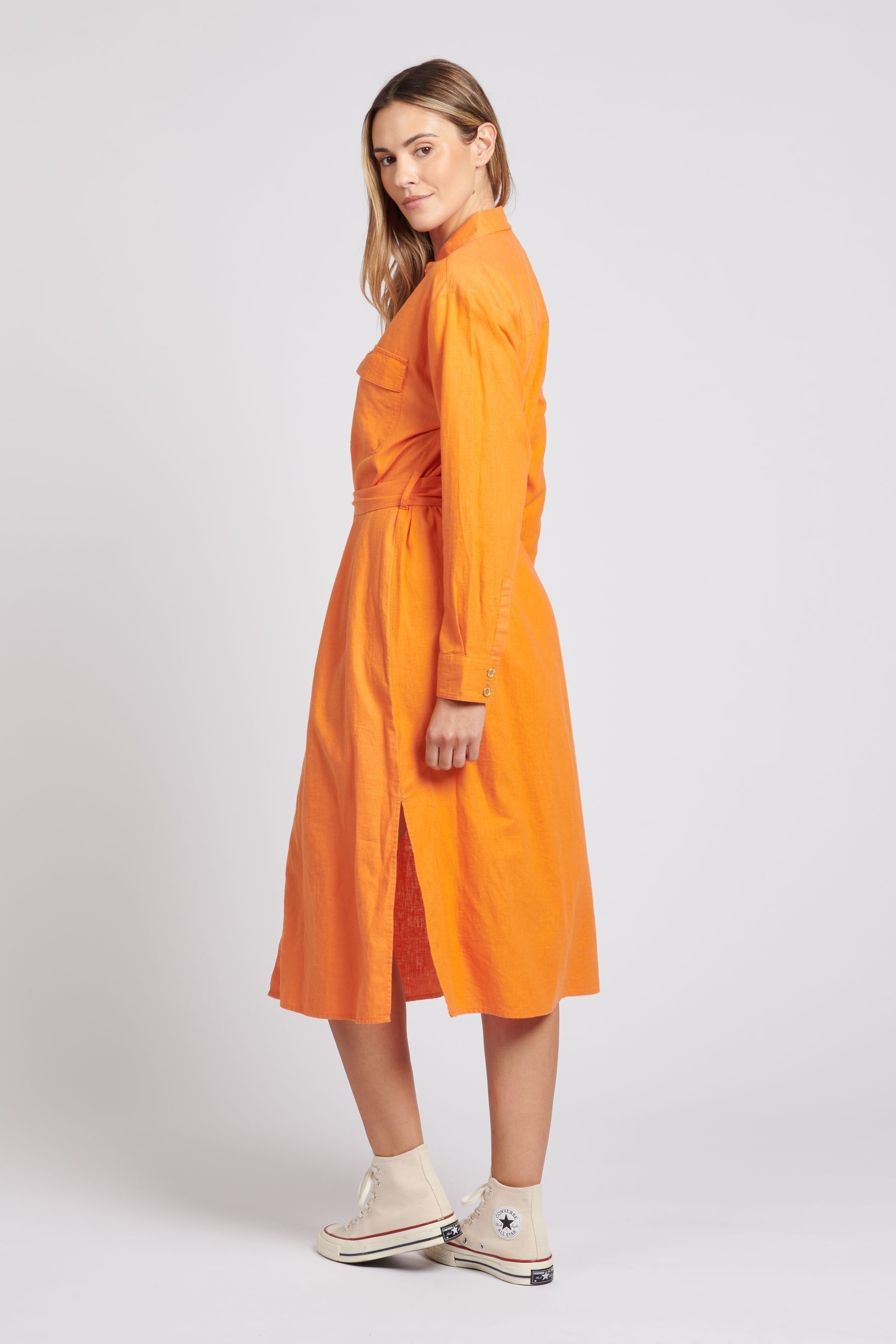 Buy U.S. Polo Assn. Womens Midi Linen Shirt Dress from Next Luxembourg