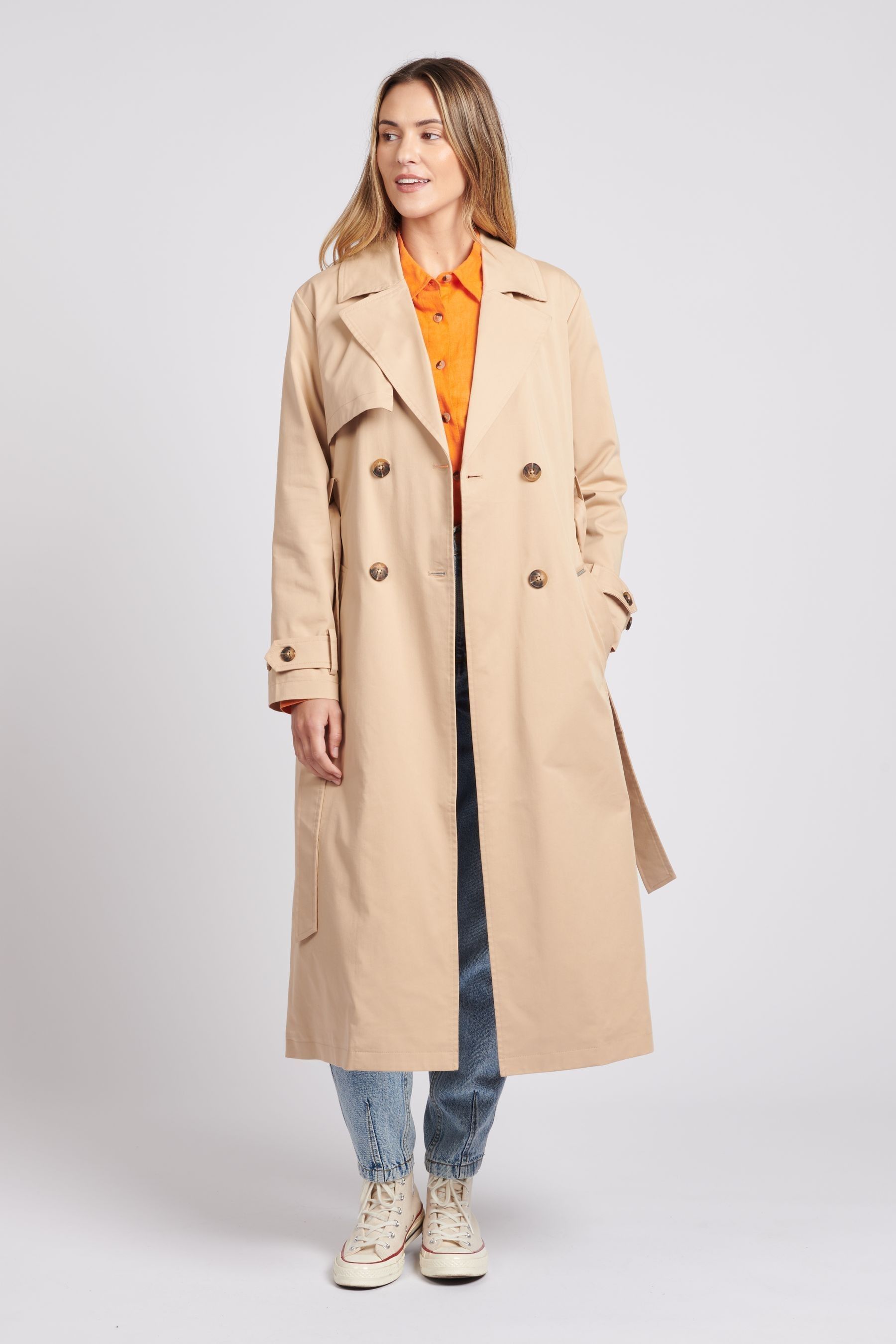 U.S. Polo Assn. Womens Brown Trench Coat