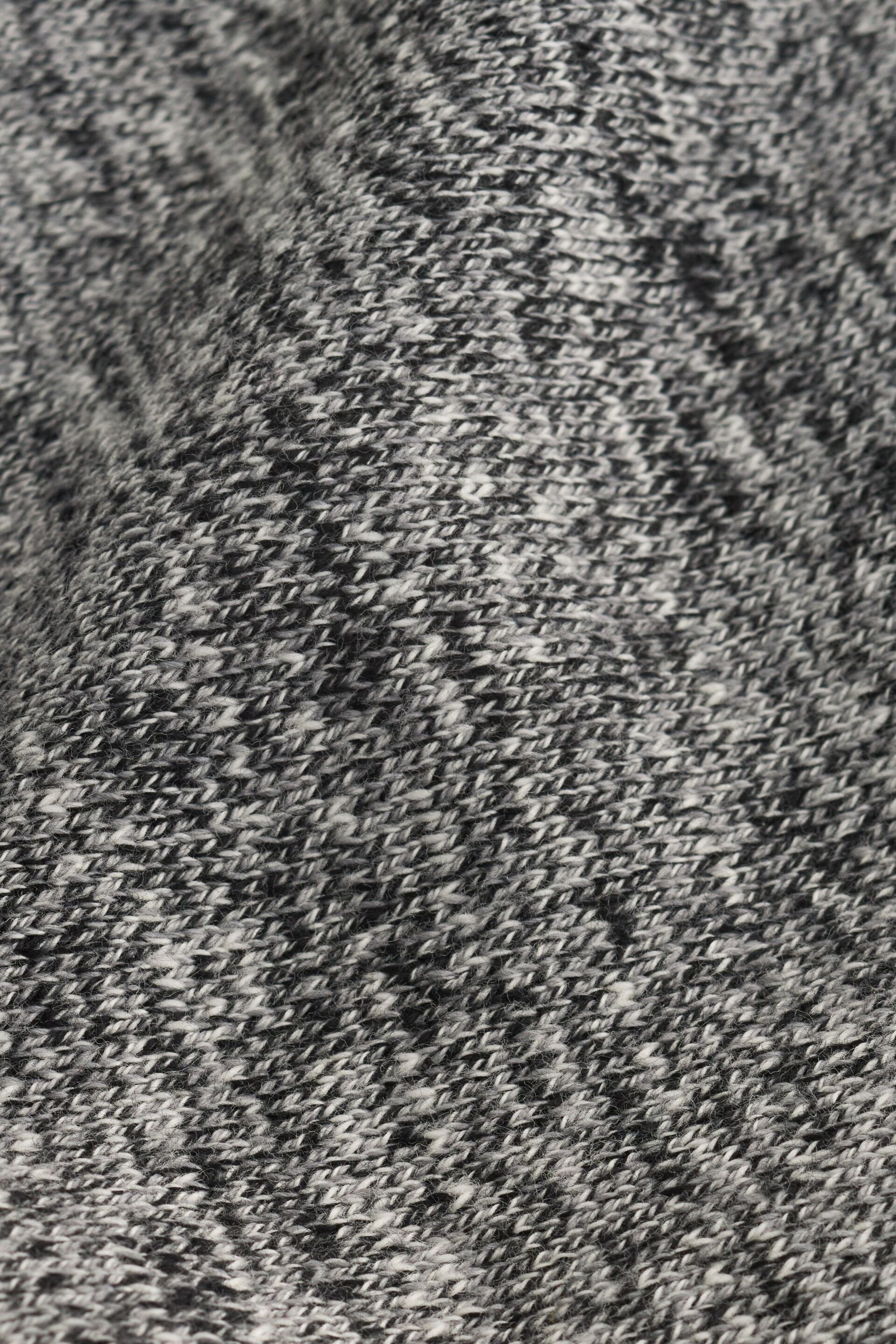 Charcoal Grey Regular Marl Zip Neck Jumper - Image 8 of 8