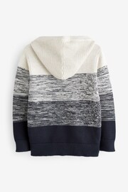 White Ombre Ripple Knit Hoodie (3-16yrs) - Image 2 of 3