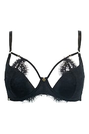 Pour Moi Black India Boudoir Half Padded Underwired Bra - Image 3 of 4