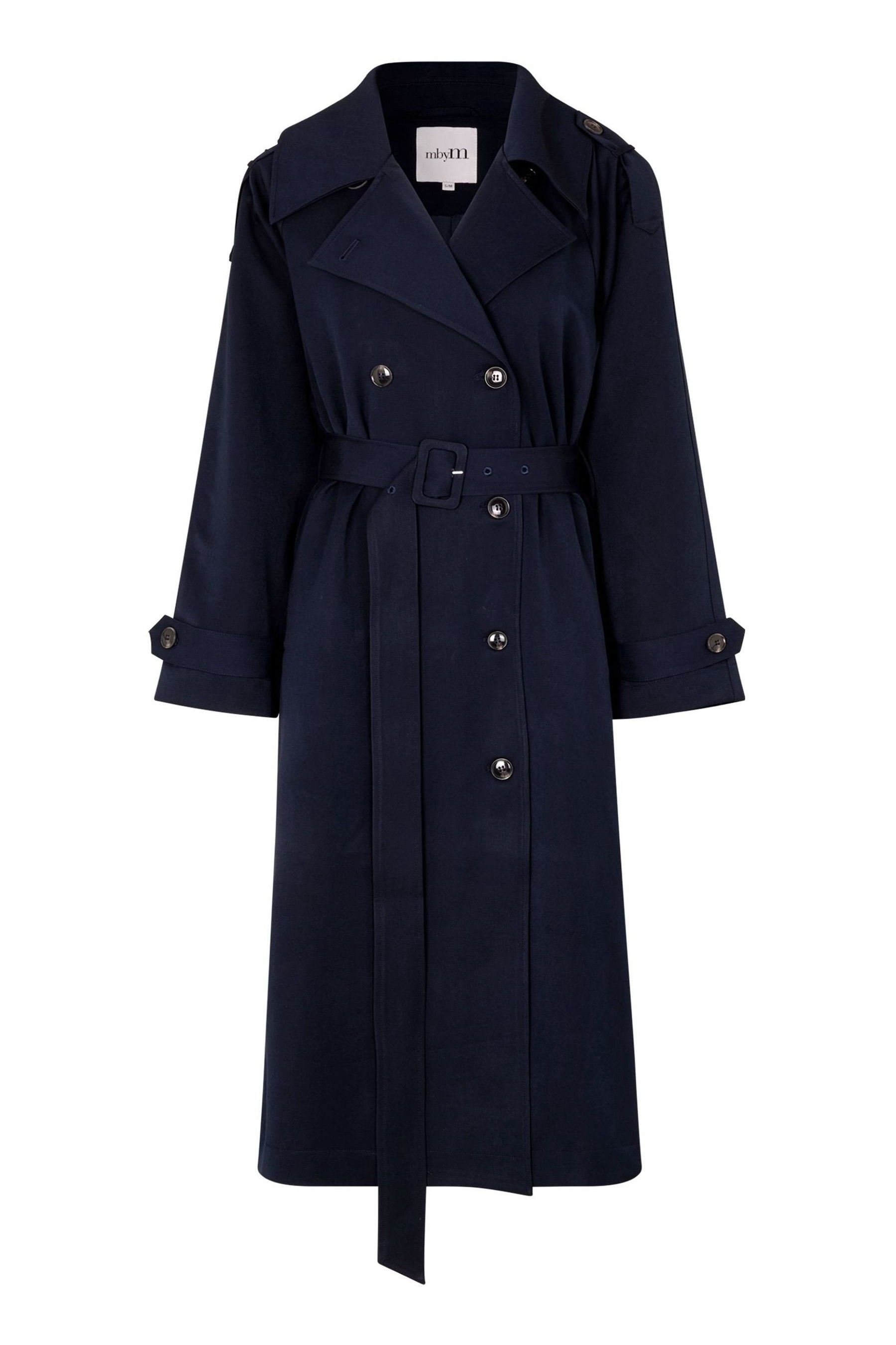 Buy mbyM Navy Double Breasted Belted Trench Coat from Next Luxembourg