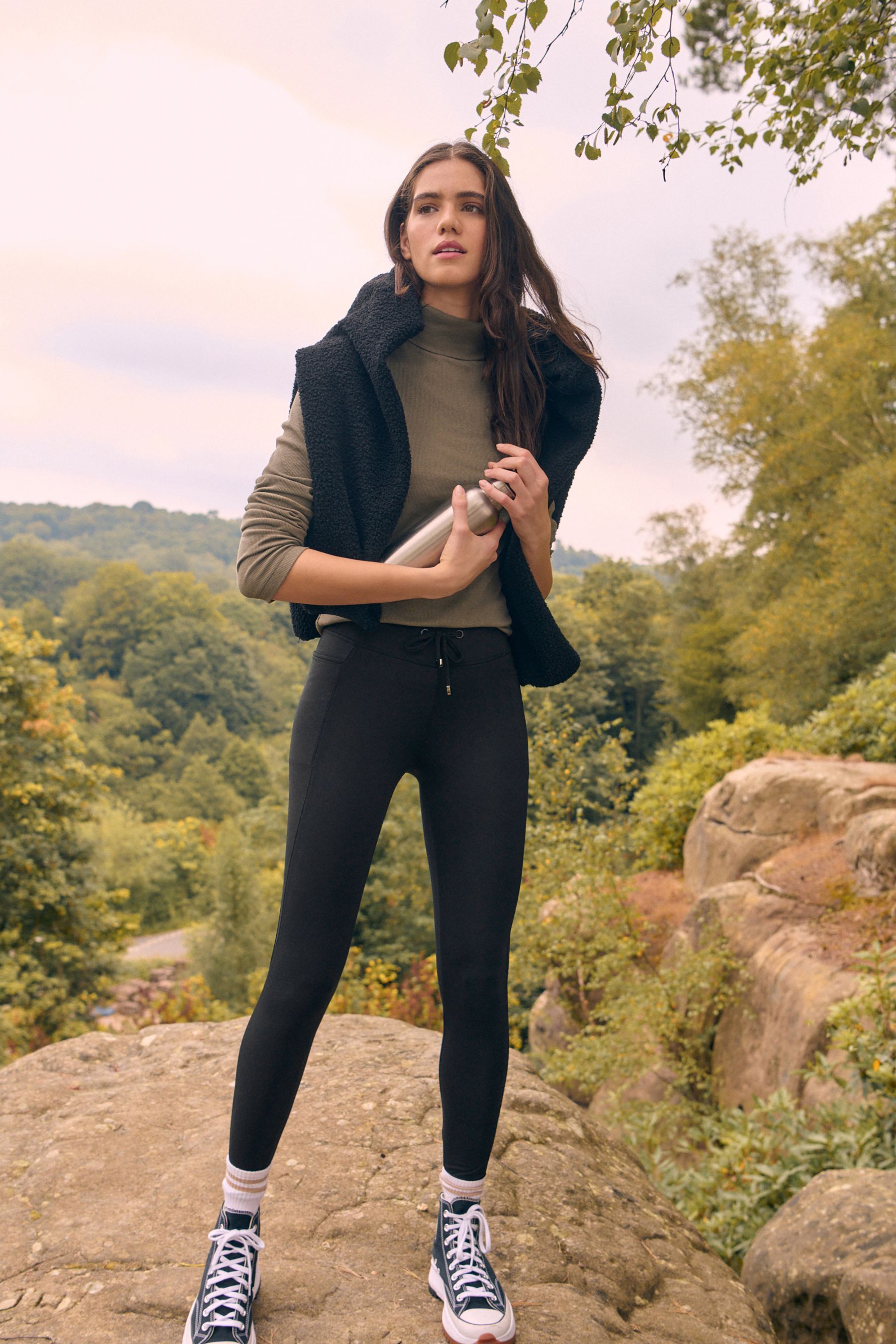 Black Elements Outdoor Fleece Lined Warm Handle Leggings