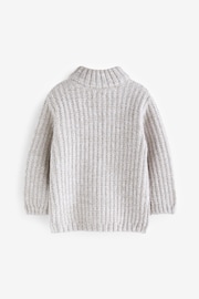 Grey Zip Neck Chunky Cable Jumper (3mths-7yrs) - Image 6 of 7