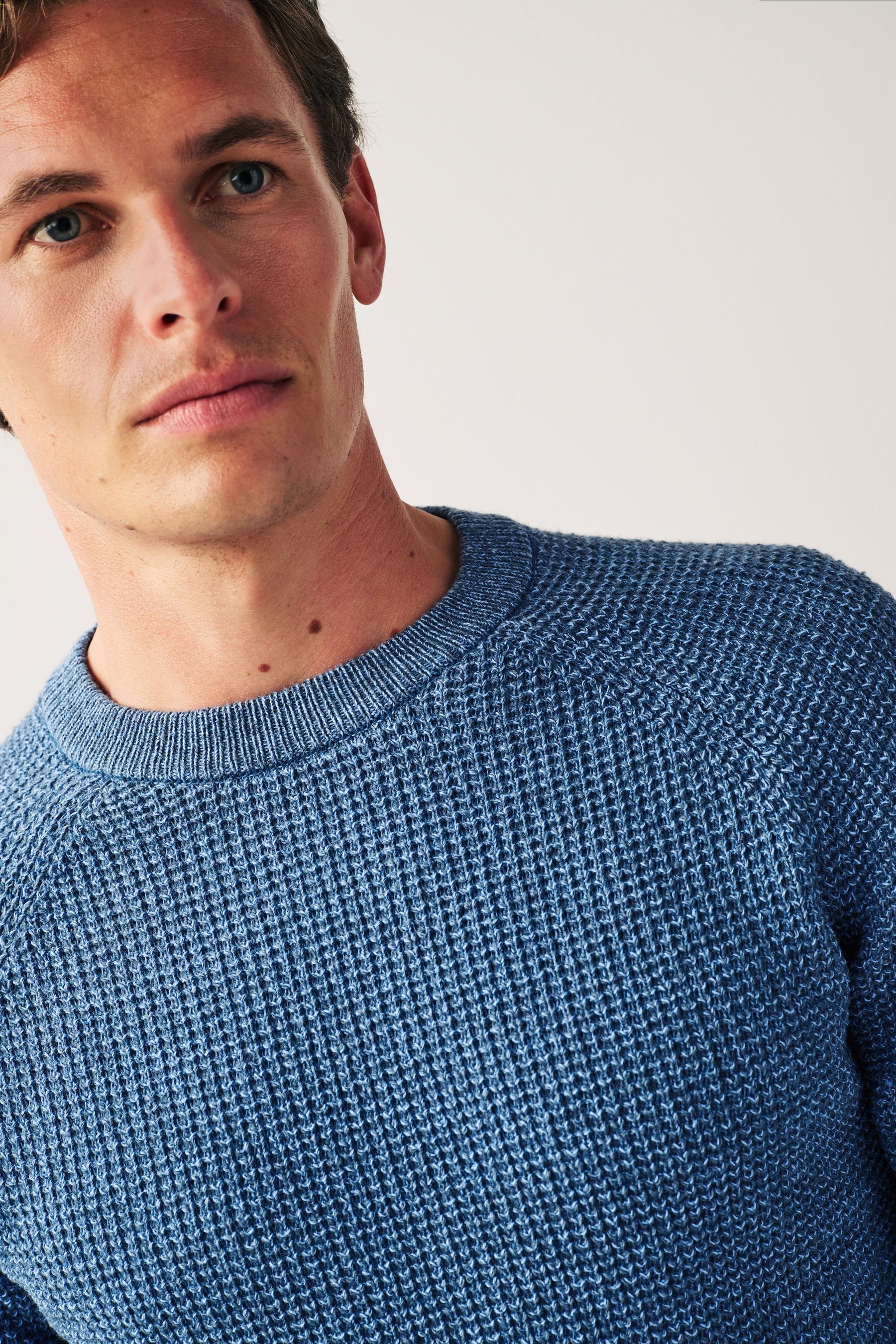Buy Blue Regular Knitted Textured Jumper from the Next UK online shop