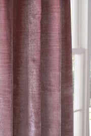 Rose Pink Collection Luxe Heavyweight Lined Plush Velvet Pencil Pleat Curtains - Image 3 of 5