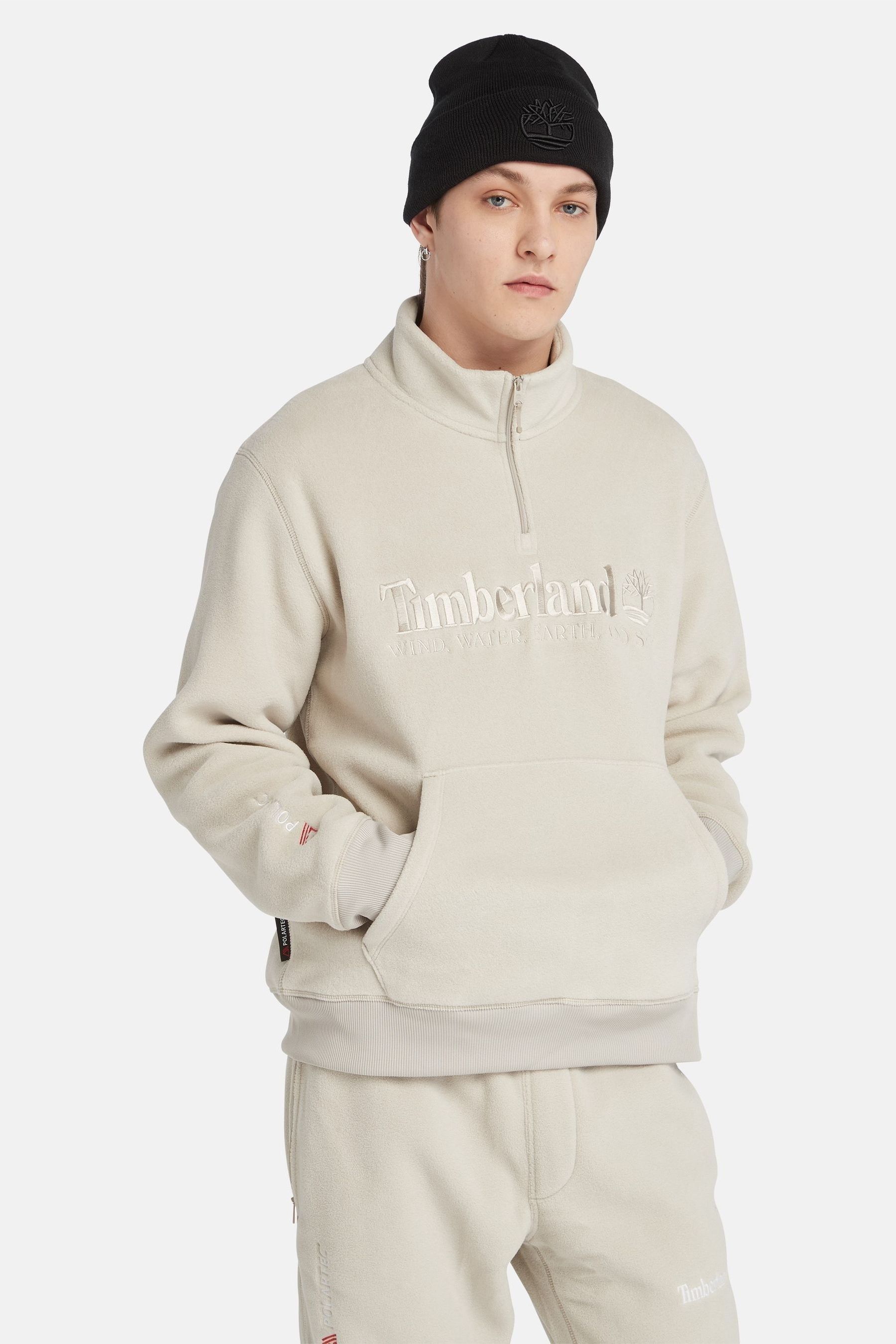 Buy Timberland Grey Linear Logo 1 4 Zip Polartec Sweatshirt Fleece from Next Slovakia
