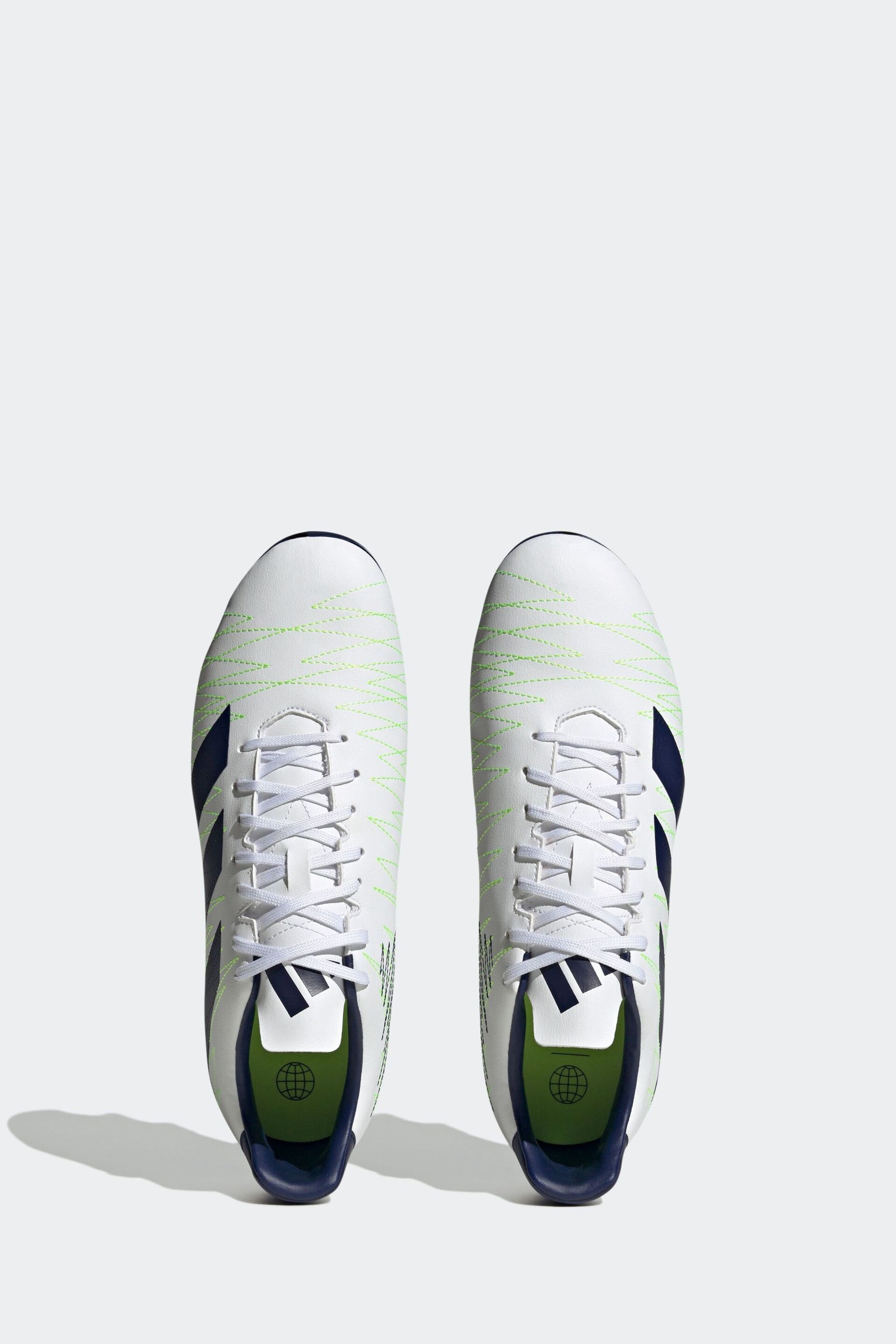adidas White/Blue Performance Kakari SG Boots - Image 6 of 11