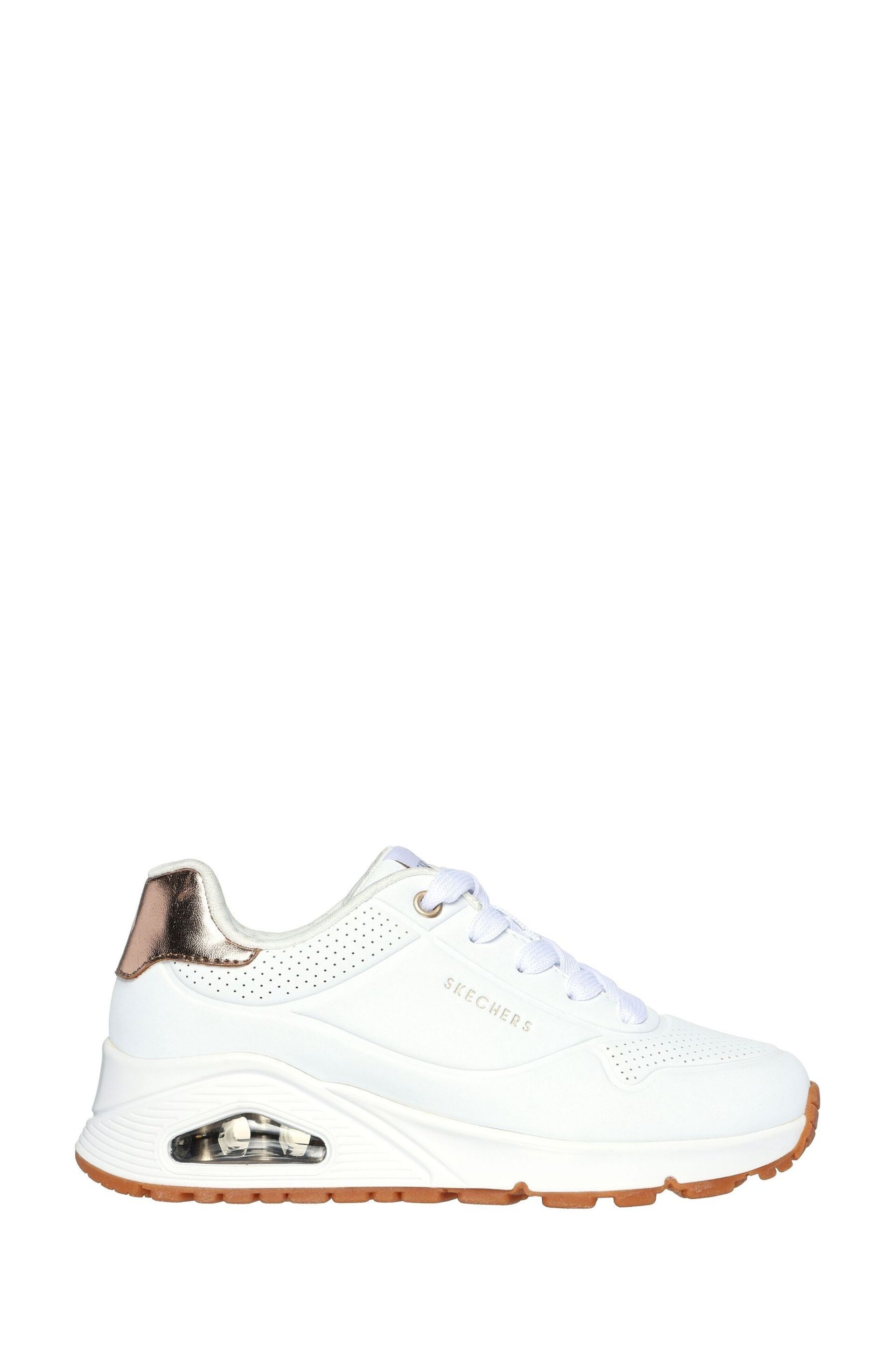 Skechers White Uno Gen1 Shimmer Away Trainers - Image 1 of 5