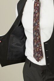 Black Wool Blend Shiny Tuxedo Waistcoat - Image 6 of 10
