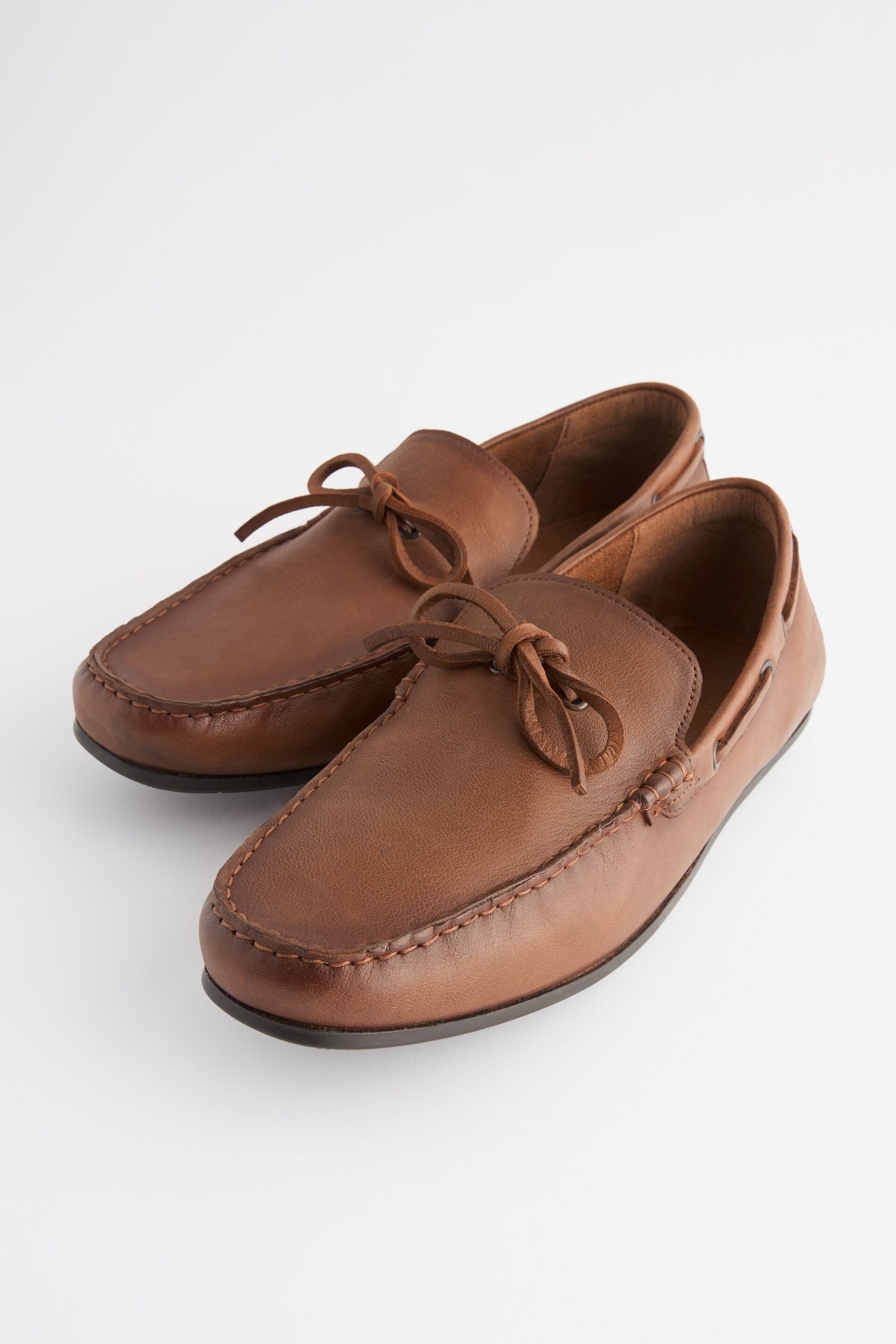 Tan Brown Leather Driving Shoes - Image 2 of 5