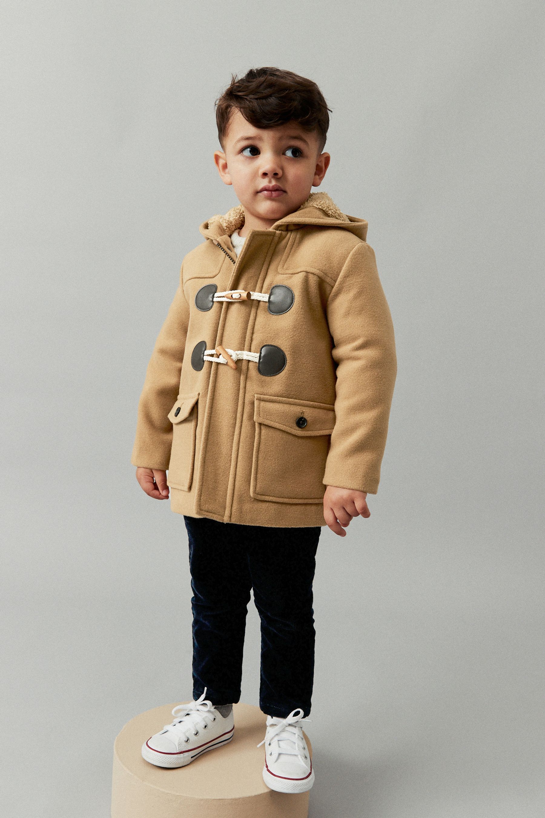 Buy Neutral Teddy Fleece Lined Duffle Coat 3mths 7yrs from Next Luxembourg