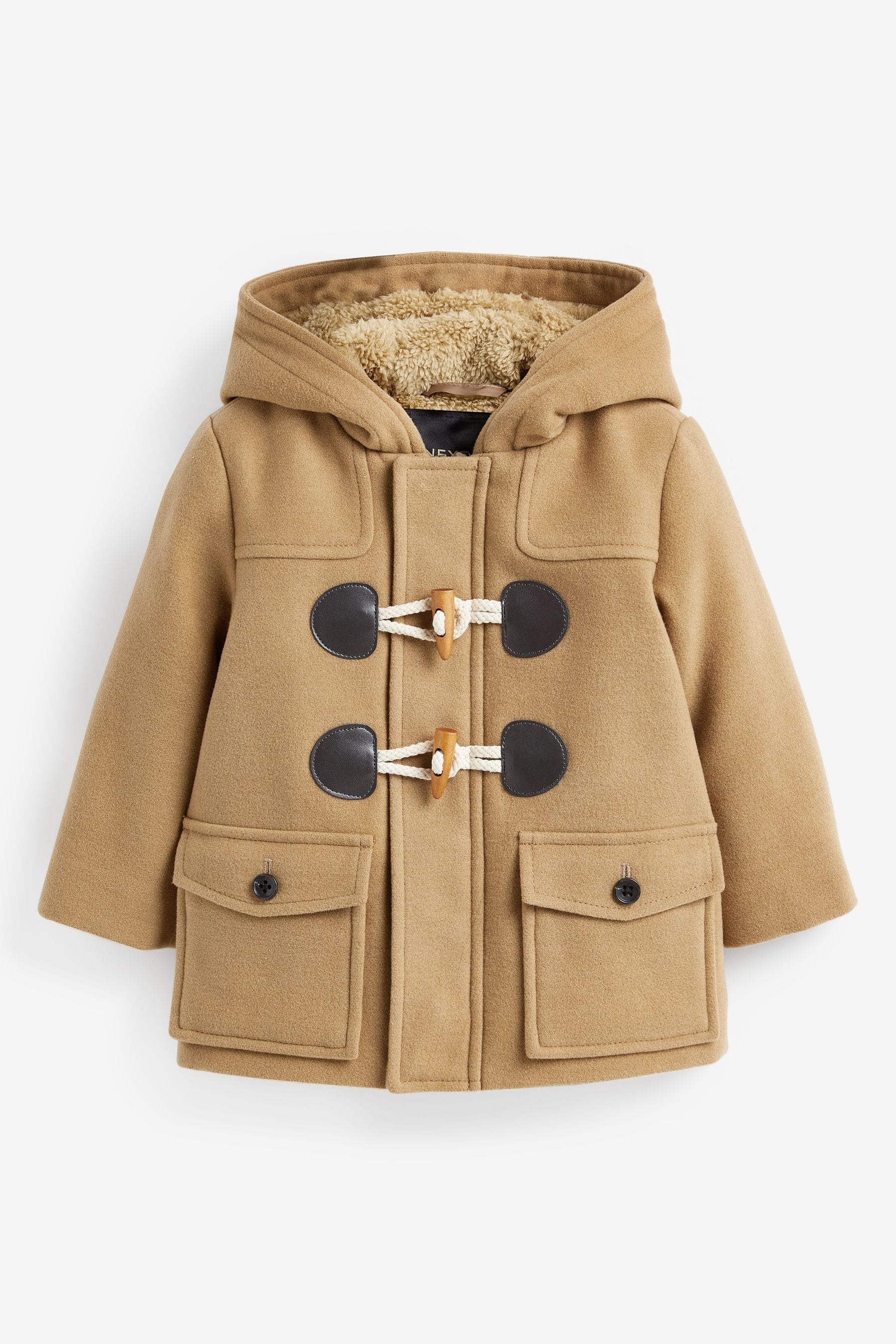 Buy Neutral Teddy Fleece Lined Duffle Coat 3mths 7yrs from Next Luxembourg