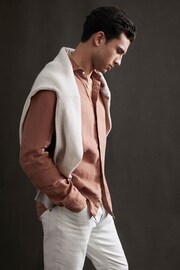 Reiss Sienna Ruban Linen Button-Through Shirt - Image 4 of 4