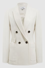 Reiss White Larsson Double Breasted Twill Blazer - Image 2 of 7