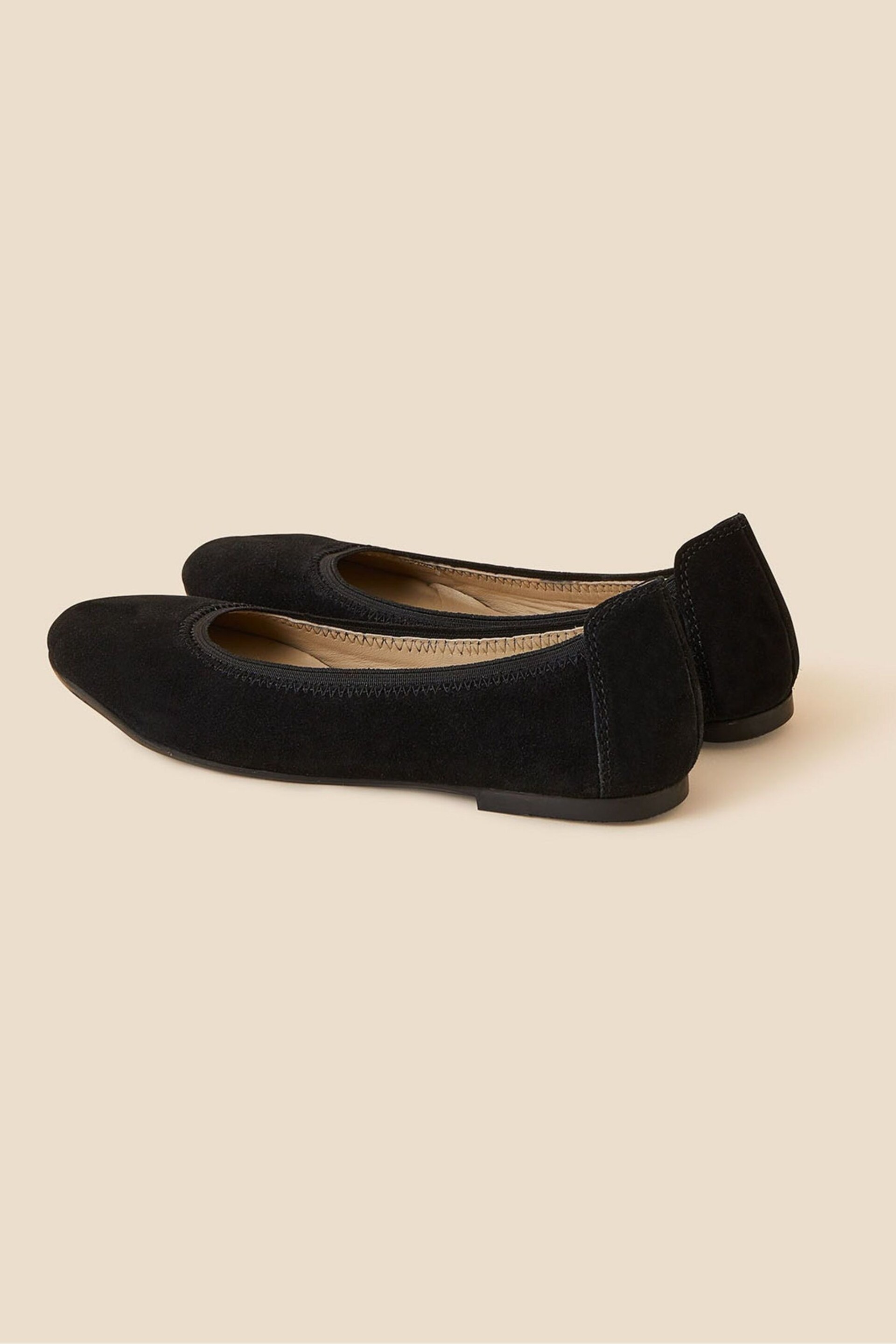 Accessorize Black Elastic Suede Ballerina Flats - Image 2 of 3