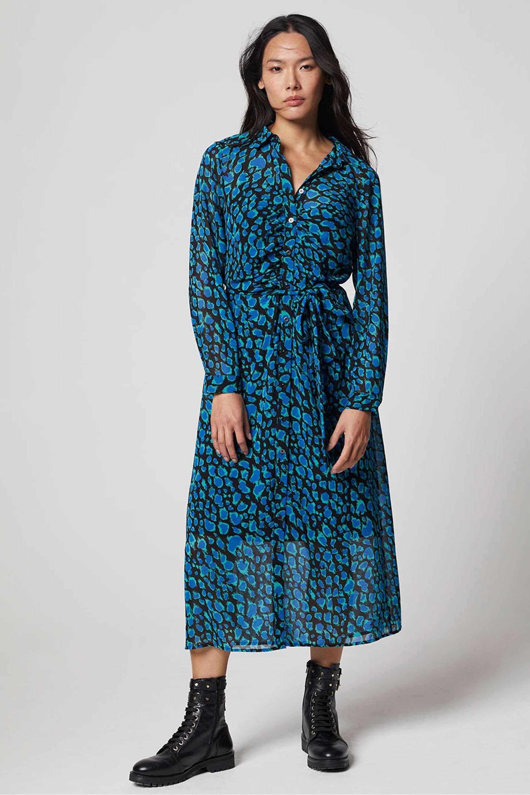 Buy Mint Velvet Blue Alex Midi Shirt Dress from Next Luxembourg