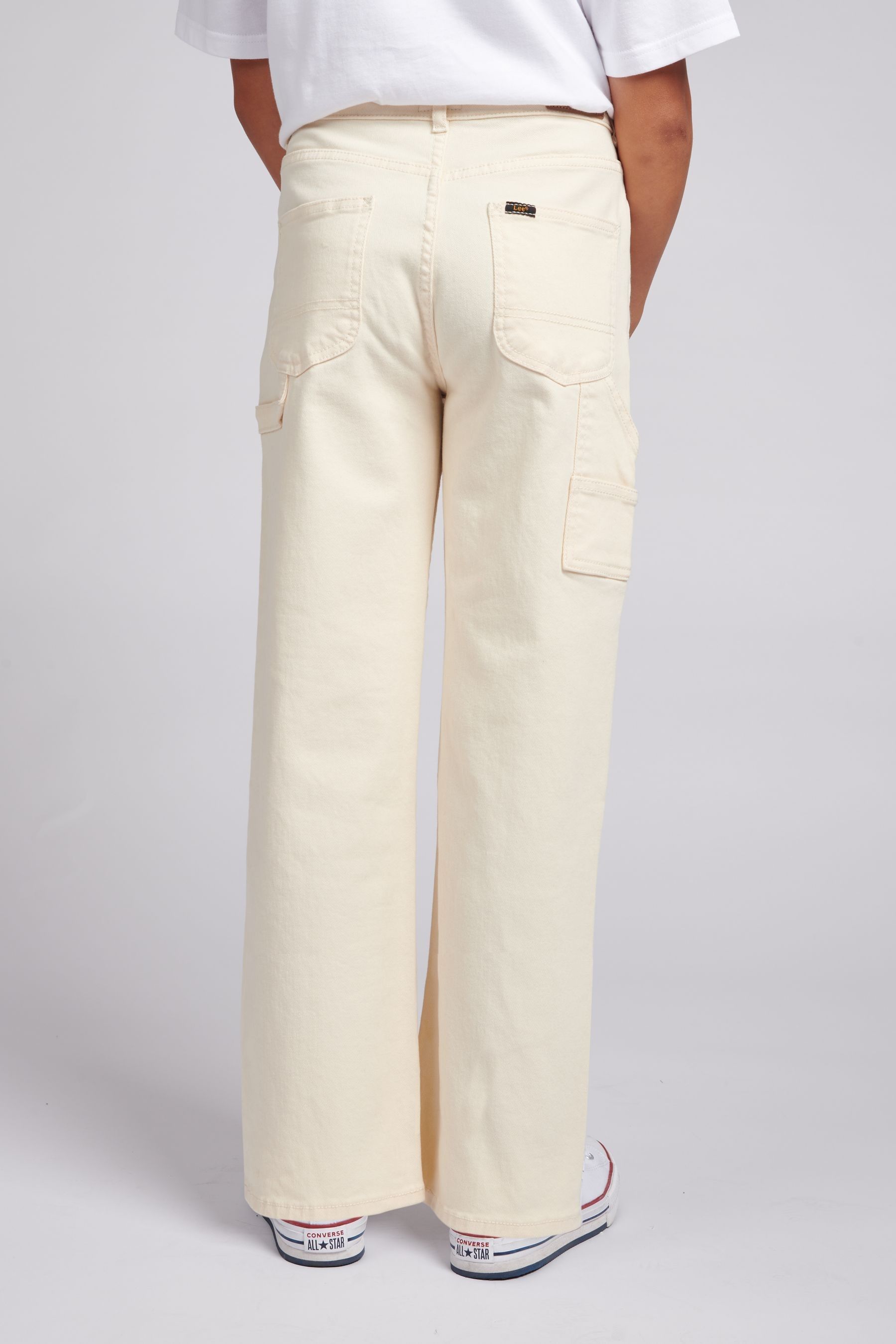 Lee Girls Cream Carpenter Straight T will Jeans