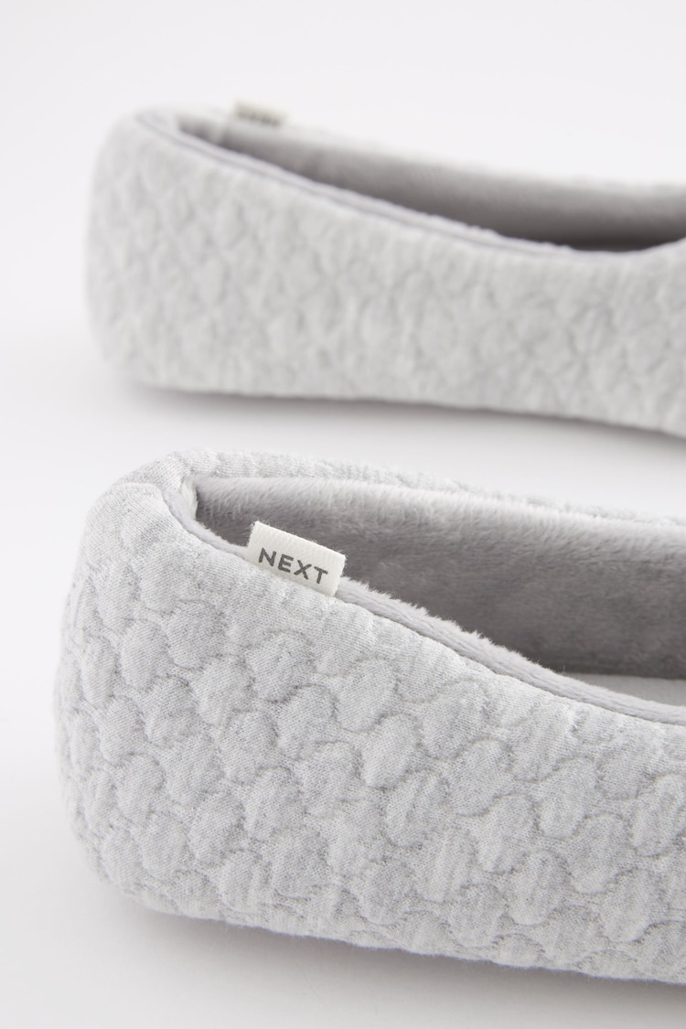 Grey Quilted Ballet Slippers - Image 7 of 7