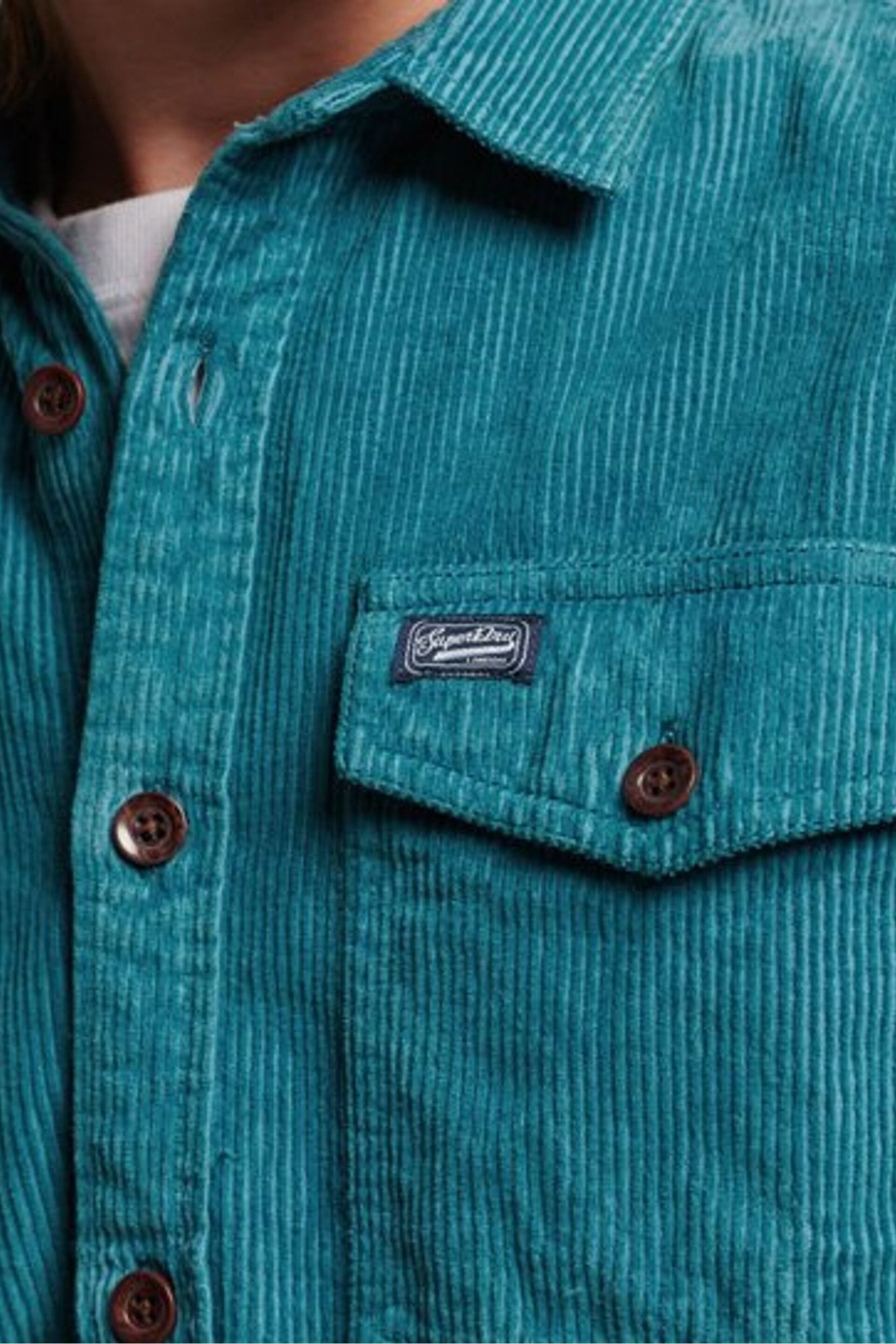 Superdry Blue Vintage Cord Overshirt - Image 5 of 7