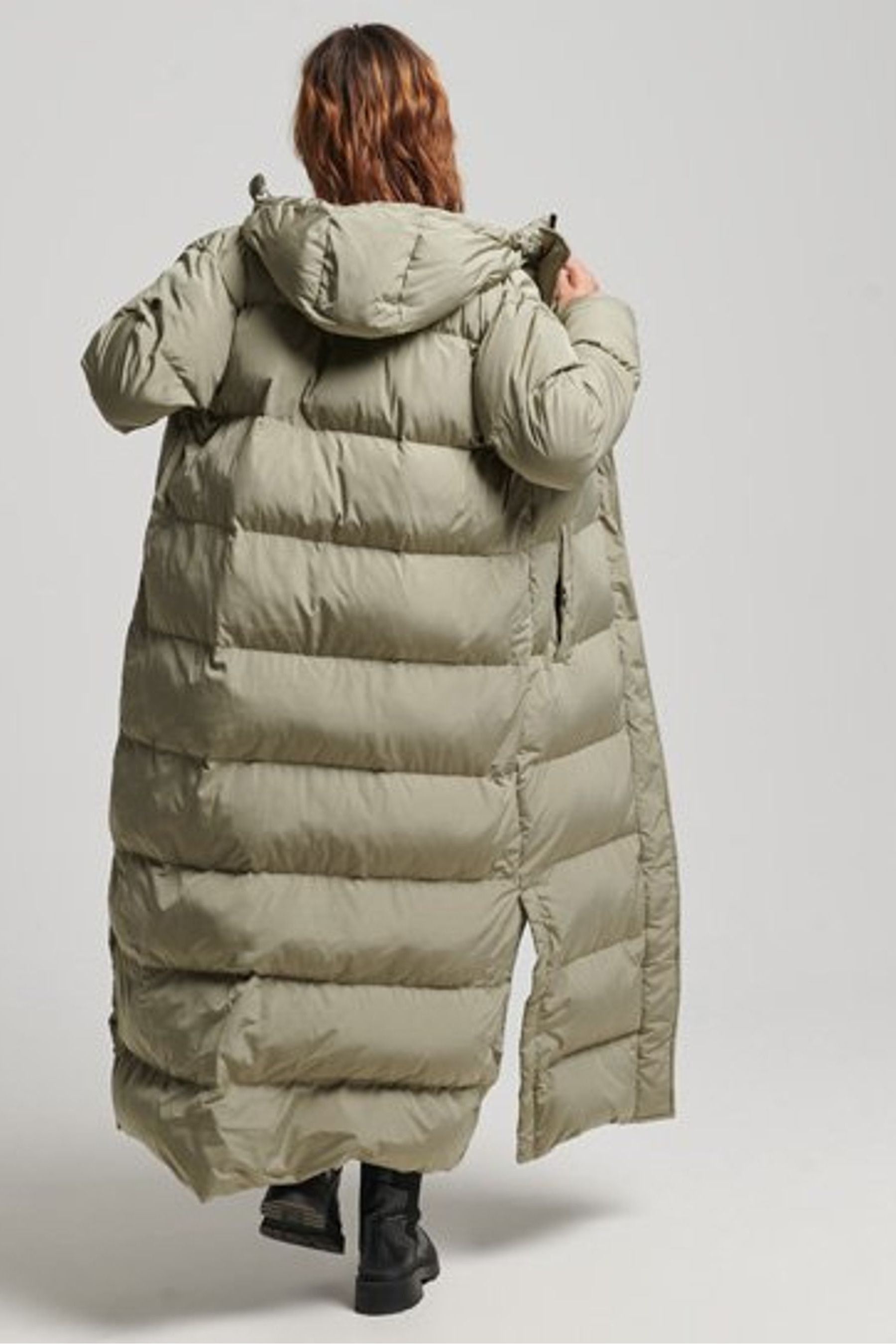 Hooded maxi puffer coat hot sale