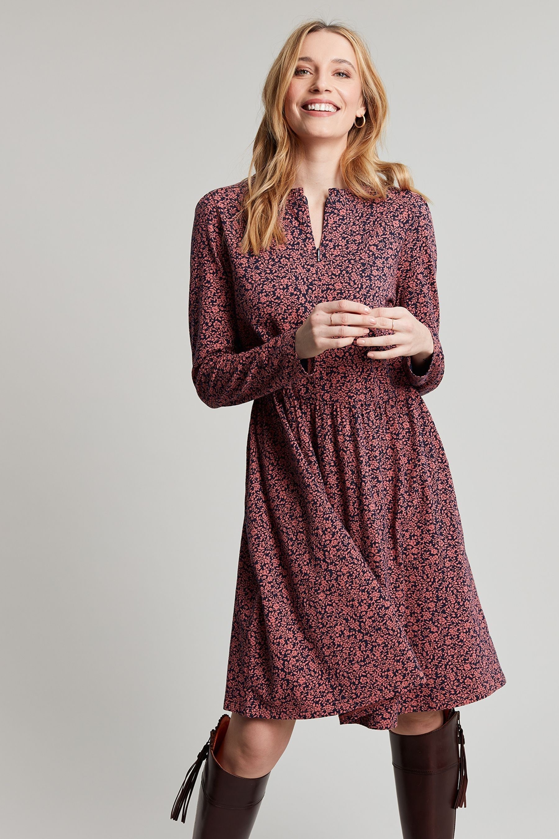 Jersey dress with zip online