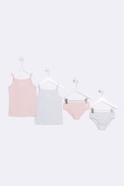 River Island Pink Girls Underwear Vests And Briefs 4 Piece Set - Image 1 of 4