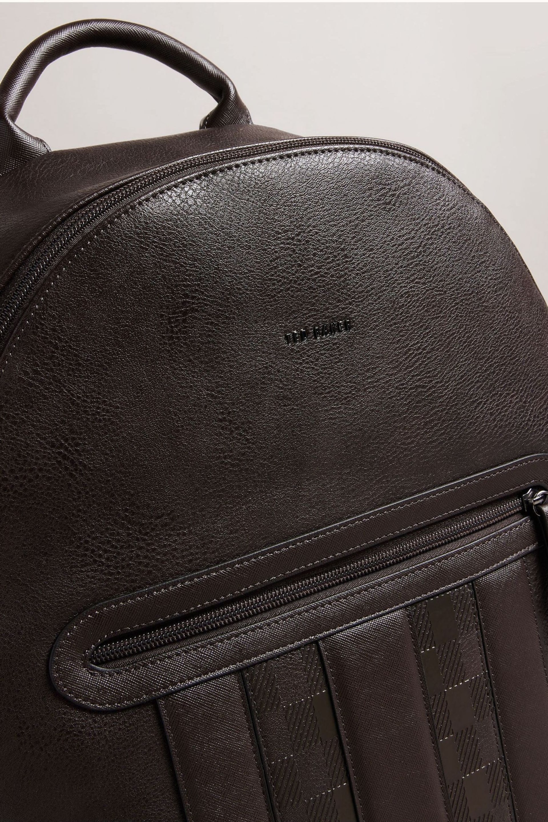 Ted Baker Brown Waynor House Check PU Backpack - Image 3 of 4
