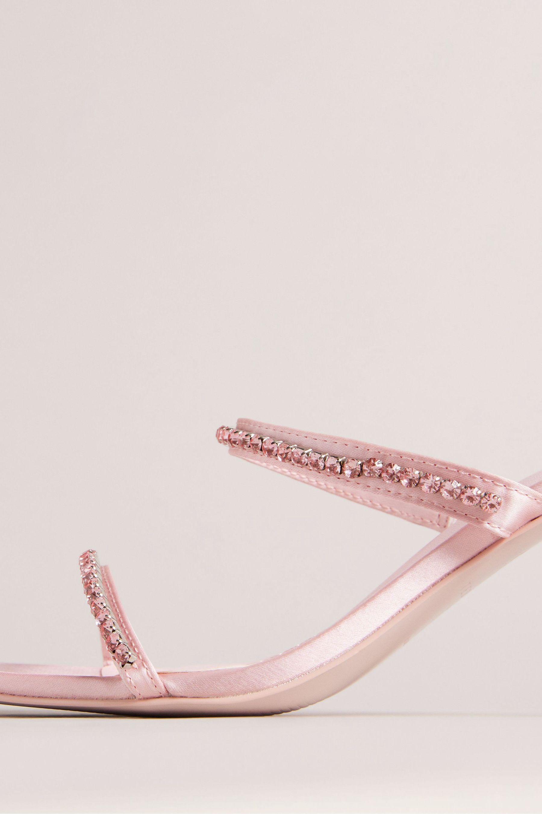 Buy Ted Baker Pink Rinita Diamante Satin Mule Heel Sandals 70Mm from Next Luxembourg