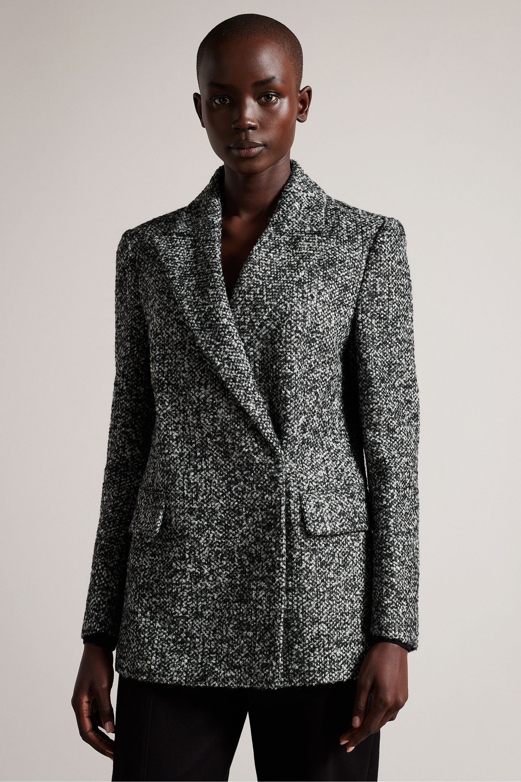 Buy Ted Baker Robinet Oversized Black Double Breasted Coat from Next Austria