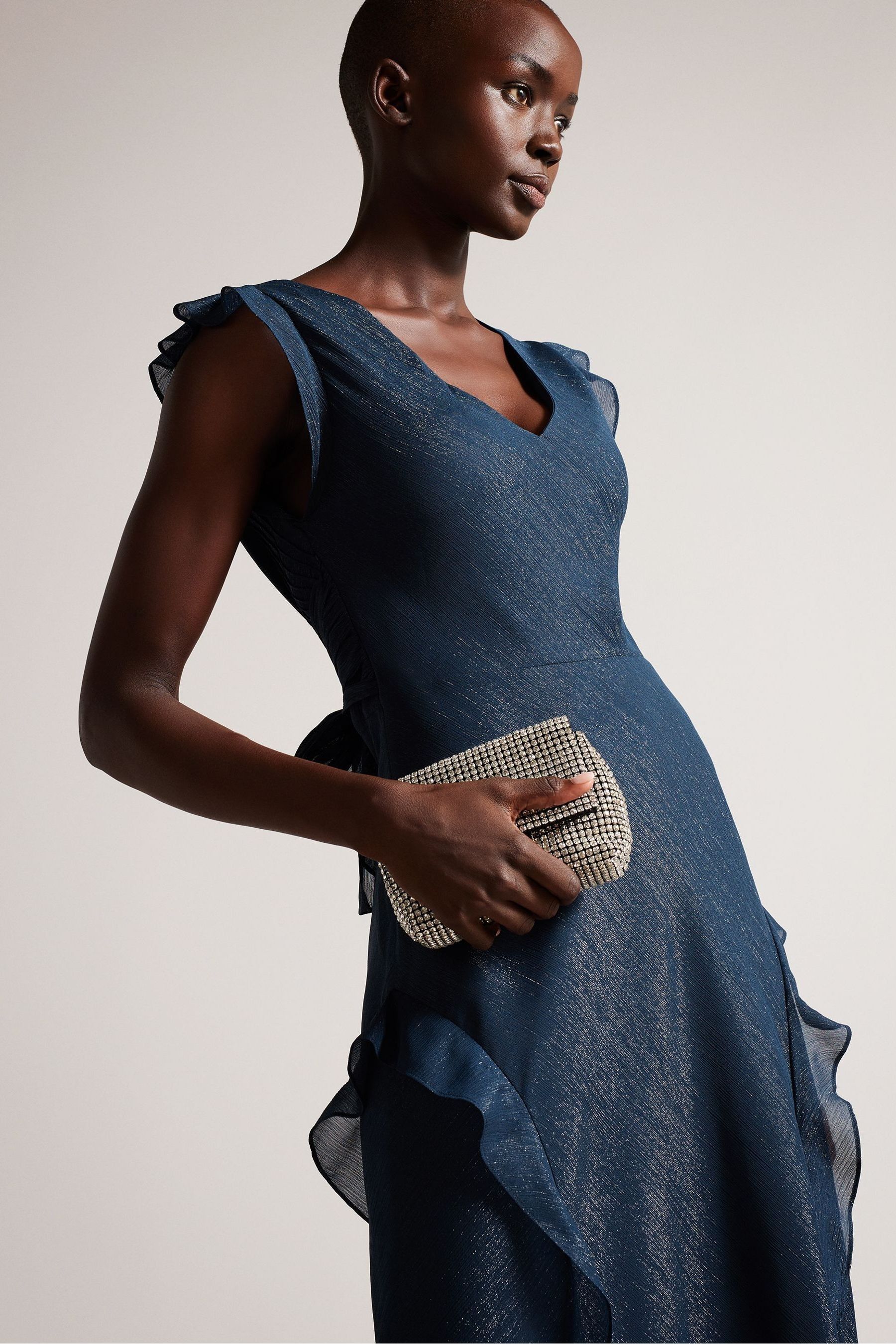 Ted baker blue ruffle dress hotsell