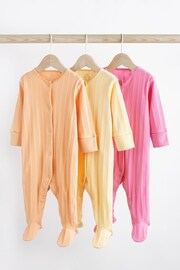 Pink/Yellow 3 Pack Baby Sleepsuits (0mths-3yrs) - Image 1 of 8