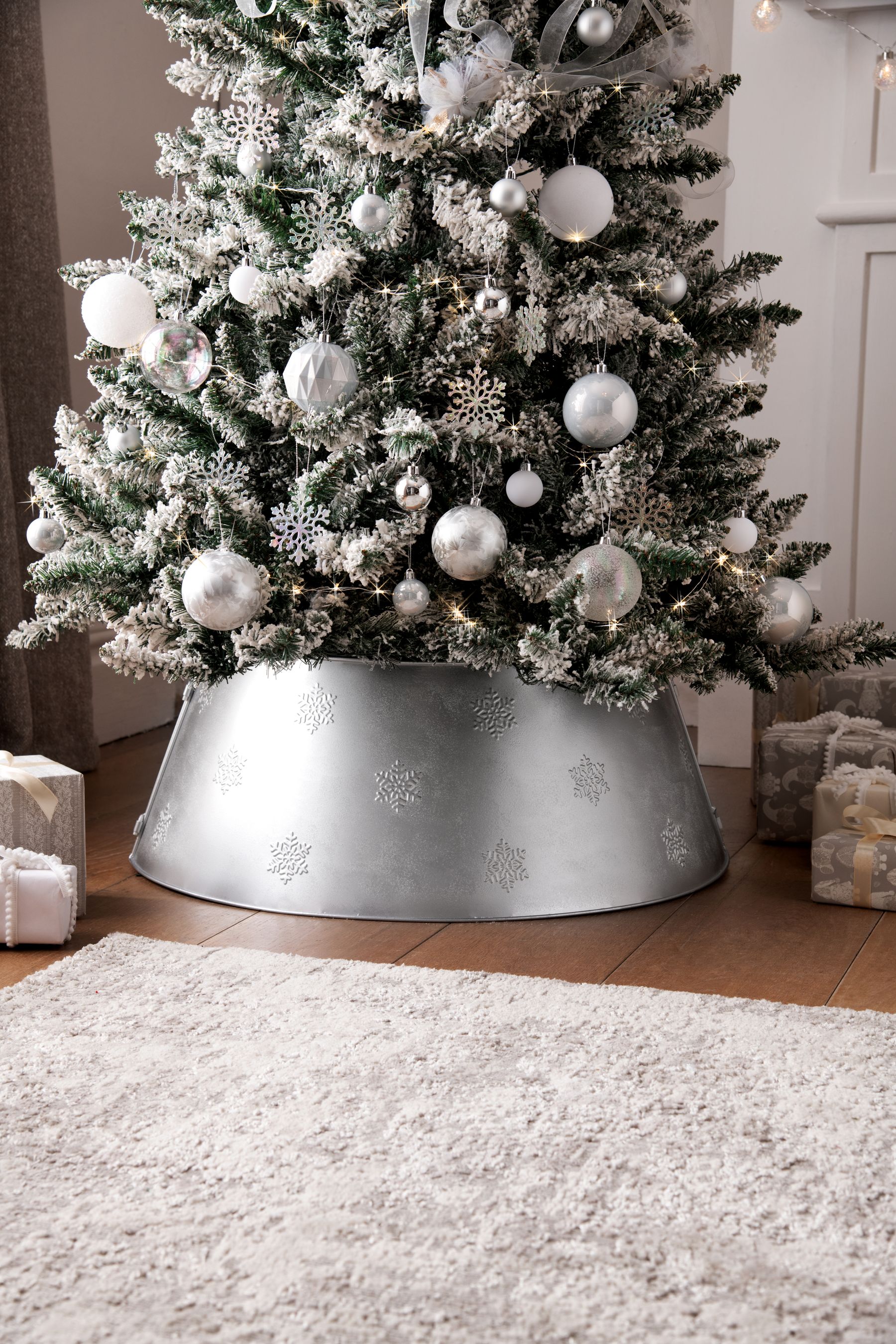 Buy Silver Metal Christmas Tree Skirt from Next Ireland