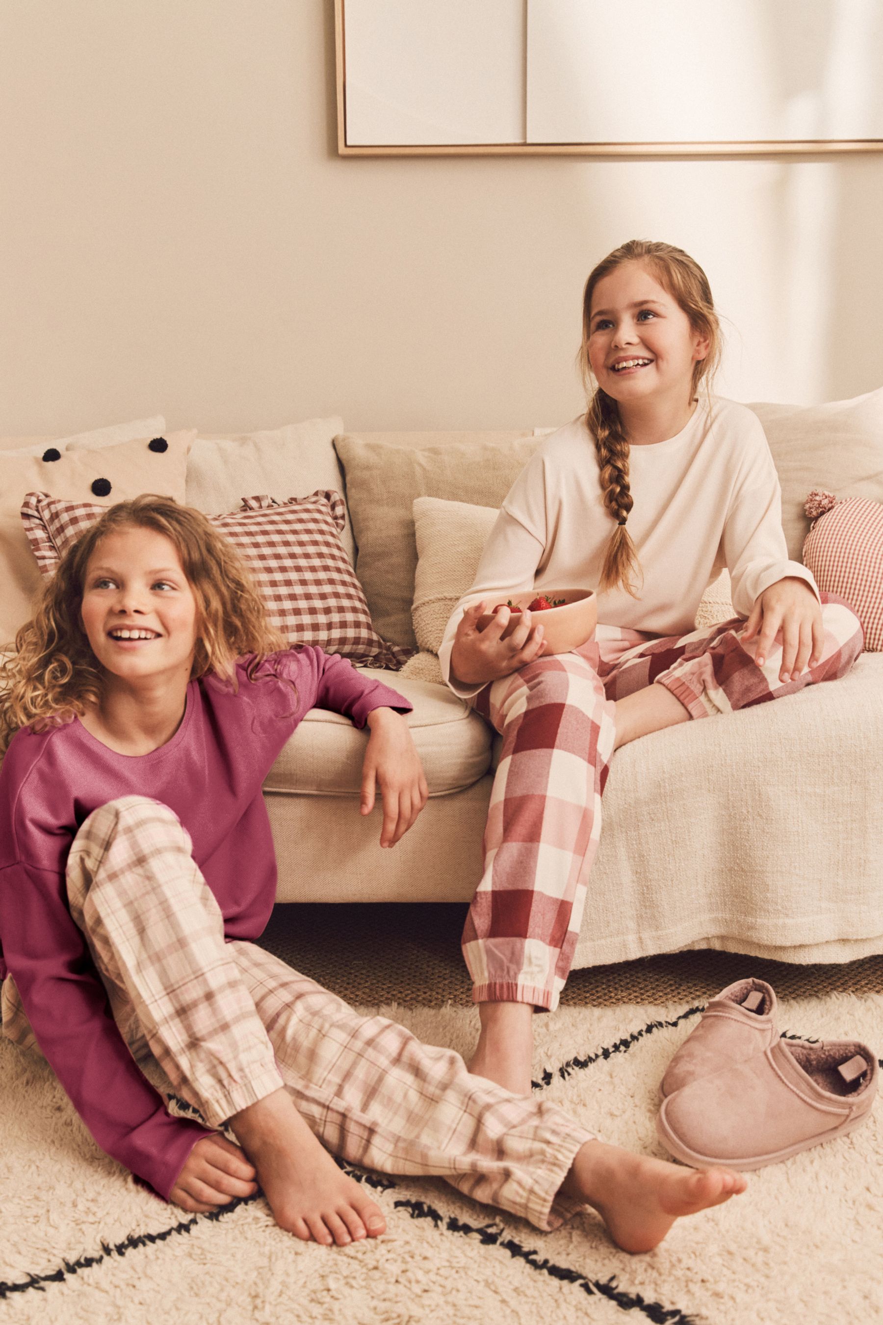 Cotton checked pyjamas clearance