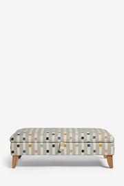 Chunky Stripe Geo Grey Albury Large with Storage Footstool - Image 3 of 9