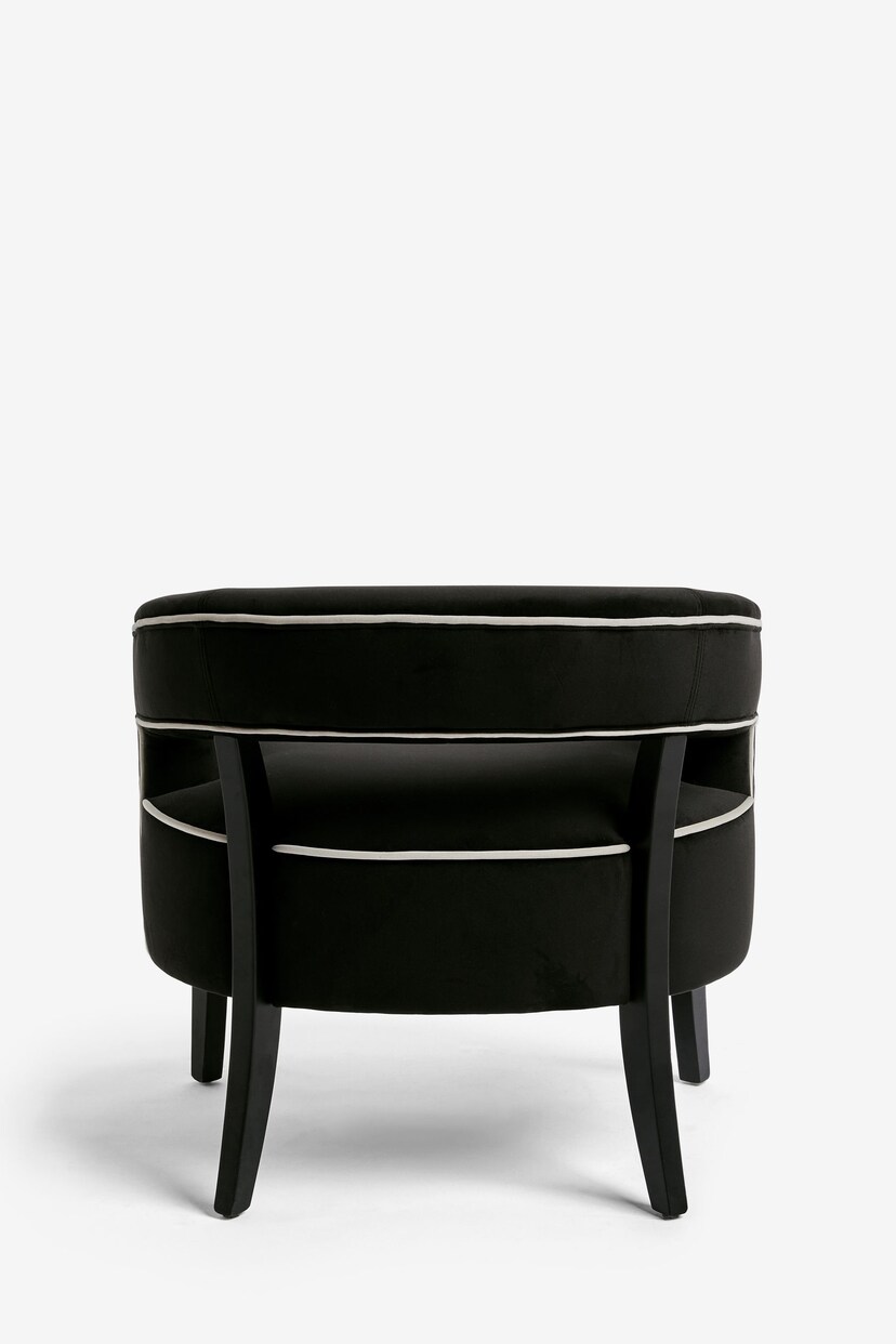 Soft Velvet Black Remi Show Wood Accent Chair - Image 7 of 10