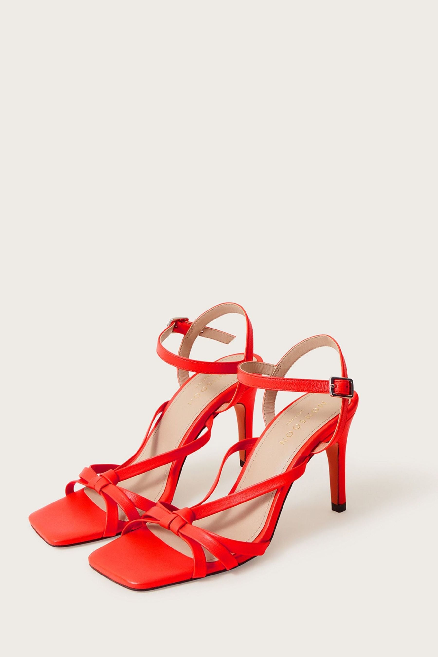 Buy Monsoon Orange Leather Barely There Sandals from Next Luxembourg