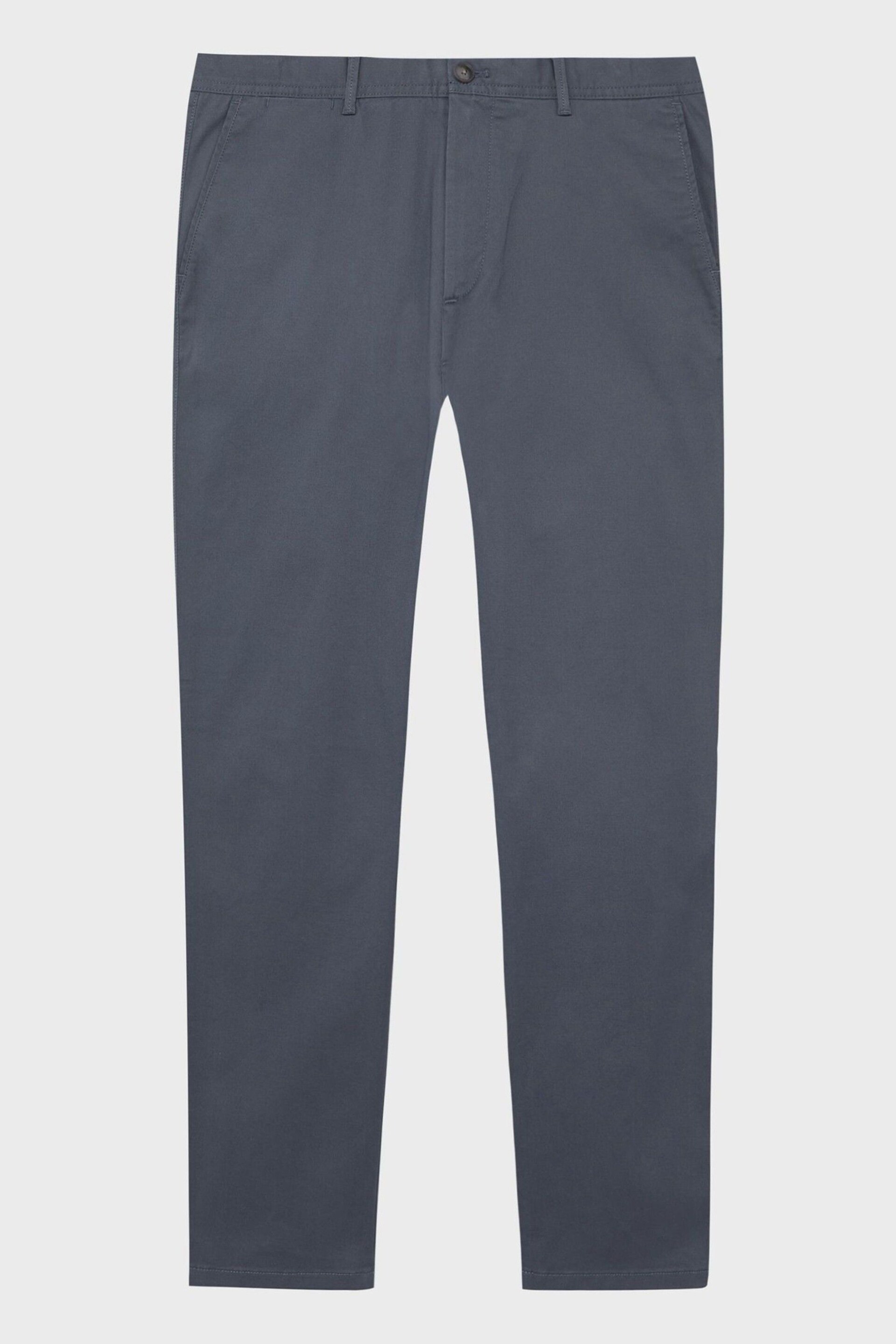 Reiss Airforce Blue Pitch Slim Fit Washed Cotton Blend Chinos - Image 2 of 6